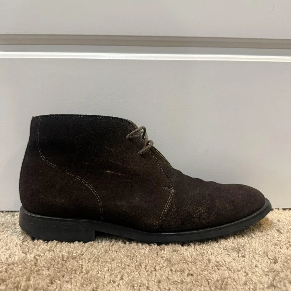 Brooks Brothers 346 Boots Mens Size 9 Brown Suede Chukka Leather Lined Casual
